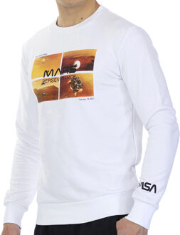 Nasa Basic crew-neck sweatshirt MARS09S met lange mouwen voor heren - maat Wit