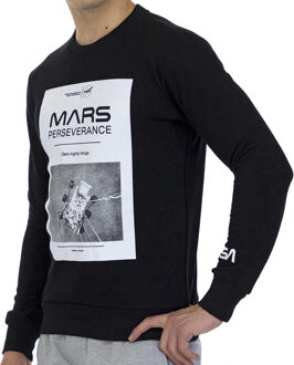 Nasa Basic heren sweatshirt met lange mouwen en ronde kraag MARS03S Zwart - XS
