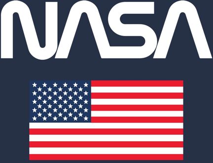NASA Flag Unisex T-Shirt - Navy - M - Navy blauw