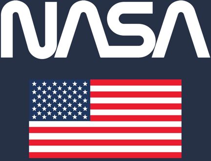 NASA Flag Unisex T-Shirt - Navy - XL - Navy blauw