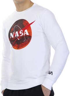 Nasa MARS12S heren basic sweatshirt met lange mouwen en ronde hals - maat Wit