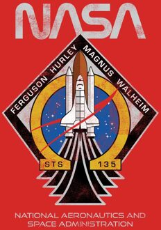 NASA STS-135 Unisex T-Shirt - Red - S - Rood