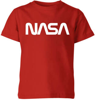 NASA Worm Logotype Kinder T-shirt - Rood - 98/104 (3-4 jaar) - XS