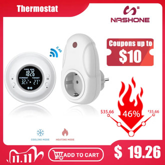 Nashone Digital thermostat temperature controller, Wireless Remote Control Thermostat Timer, LCD Display Thermostat inalambrico