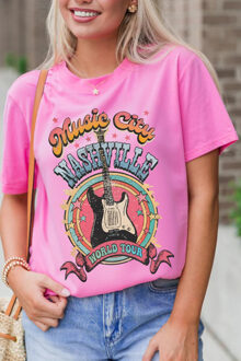 Nashville Muziekstad Tour T-shirt - maat M Stoffig Roze