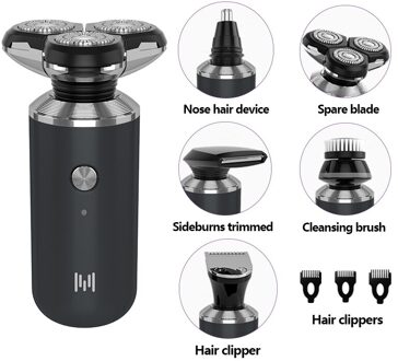 Nat Droog Elektrisch Scheerapparaat Voor Mannen Baard Trimmer Scheerapparaat Oplaadbare Kaal Scheren Machine 5 In 1 Grooming Kit 07