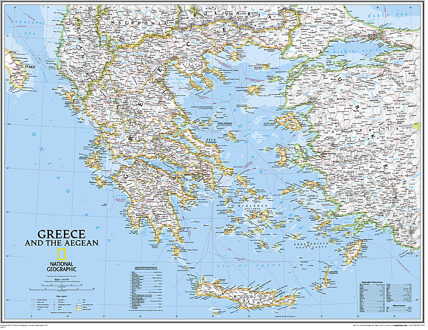 National Geographic Maps Greece and the Aegean