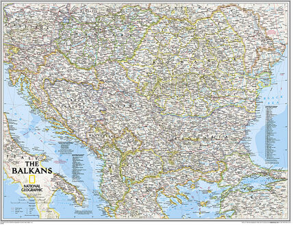 National Geographic Maps The Balkans Classic, Laminated