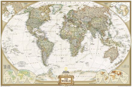 National Geographic Maps World Executive, tubed Wall Maps World