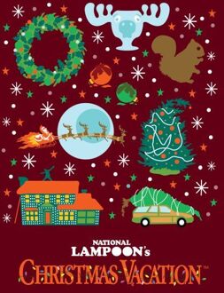 National Lampoon Griswold Christmas Starter Pack Women's Christmas T-Shirt - Burgundy - L Wijnrood