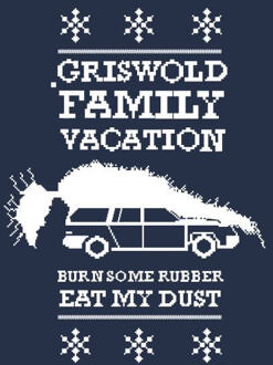 National Lampoon Griswold Vacation Ugly Knit Women's Christmas T-Shirt - Navy - M Blauw