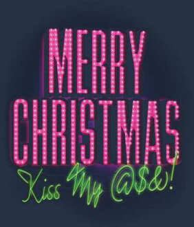 National Lampoon Merry Christmas (Kiss My @$$) Men's Christmas T-Shirt - Navy - L