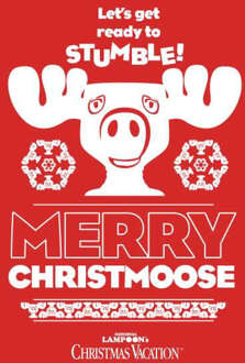 National Lampoon Merry Christmoose Christmas Jumper - Red - L Rood