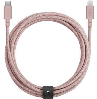 Native Union Night USB-C naar Lightning kabel met leren gesp - 3m - Rose