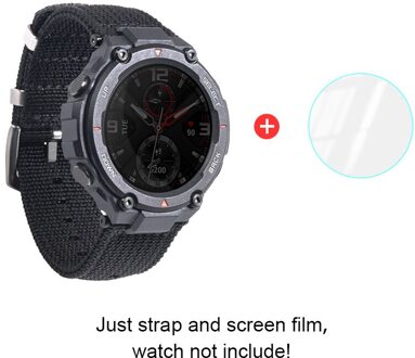 Nato Nylon Horloge Band Voor Amazfit T-Rex Horloge Charger Canvas Horloge Band Voor Huami T-Rex Horloge screen Film Horloge Opladen Dock Strap en Film