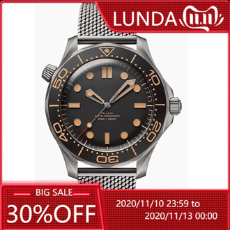 NATO Stainless Steel Men James Bond 007 Watches 2813 Movement "No Time to Die" Limited Edition Sapphire Orange Ceramic Watch