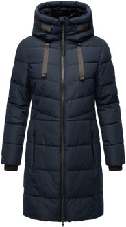 Natsukoo dames winterjas – warm, teddyvoering & capuchon Blauw - S