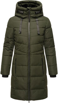 Natsukoo dames winterjas – warm, teddyvoering & capuchon Groen - XL