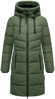 Natsukoo dames winterjas – warm, teddyvoering & capuchon Olijf