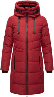 Natsukoo dames winterjas – warm, teddyvoering & capuchon Rood - XS