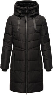 Natsukoo dames winterjas – warm, teddyvoering & capuchon Zwart - XL