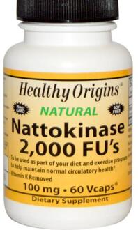 Nattokinase, 2000 FU's, 100 mg (60 vegetarische capsules) - Healthy Origins