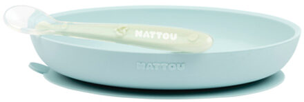 Nattou Eetset 2 stuks blauw/groen