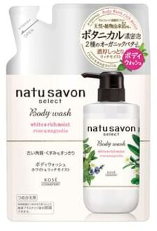 Natu Savon Select Body Wash White & Rich Moist Rose & Magnolia 360ml Refill
