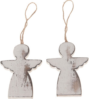Natural Collections Kersthanger  - Engel - 5 stuks - Hout - Wit