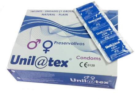 Natural Condooms- Grootverpakking 144 Stuks Transparant - 53 (omtrek 11-11,5 cm)