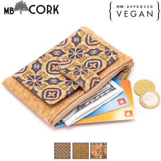 Natural Cork Coin Purse | Vegan Cork Fabric Purse BAG-2005