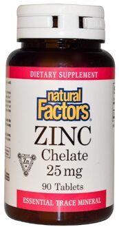 natural factors Zinc Chelate 25 mg (90 Tablets) - Natural Factors