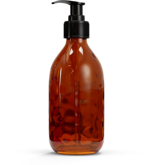 Natural Heroes Glazen fles - Bruin (incl. varierende doppen) 300 ml / Zeeppompje