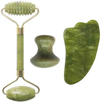 Natural Jade Roller Face Massager Gua sha Scraper Gouache Stone Facial Body Massage Roller Gouache Scraper Guasha Massage Tools