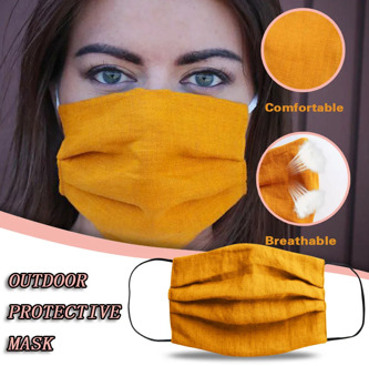 Natural Linen Adult Mask Reusable Mouth Caps Protective Mouth Mask Washable Face Mask Breathable Mouth Cover mascarillas