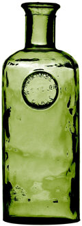 Natural Living Bloemenvaas Olive Bottle - Smaragd groen transparant - glas - D13 x H27 cm - Fles vazen