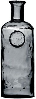 Natural Living Bloemenvaas Olive Bottle - smoke grijs transparant - glas - D13 x H35 cm - Fles vazen - Vazen