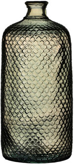 Natural Living Bloemenvaas Scubs Bottle - brons/bruin geschubt transparant - glas - D18 x H42 cm - Fles vazen