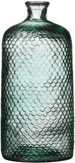 Natural Living Bloemenvaas Scubs Bottle - helder geschubt transparant - glas - D18 x H42 cm - Fles vazen