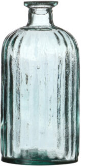 Natural Living Bloemenvaas Stripes - helder transparant - gerecycled glas - D10 x H20 cm - Fles vazen