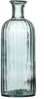 Natural Living Bloemenvaas Stripes - helder transparant - gerecycled glas - D13 x H34 cm - Fles vazen