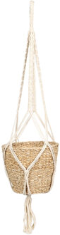 Natural Living plantenpot aan macrame touw - plantenhanger - zeegras pot - H110 cm - D25 cm