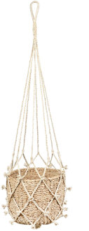 Natural Living plantenpot aan macrame touw - plantenhanger - zeegras pot - H110 cm - D25 cm