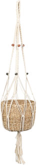 Natural Living plantenpot aan macrame touw - plantenhanger - zeegras pot - H125 cm - D25 cm