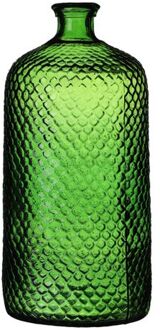 Natural Living Vaas Scubs Bottle - groen geschubt glas - D18xH42cm