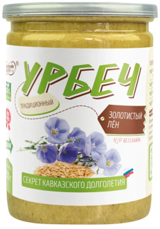 Natural paste from golden flax seeds without sugar, without palm oil, Urbech TM # Namazh_nut 230 grams, Omega 3 / Omega 6