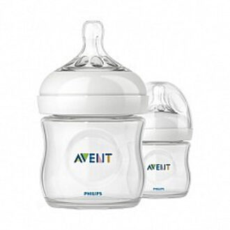 Natural SCF690/27 - Babyfles (125 ml) met speen voor pasgeborenen 0m+ - 2 stuks