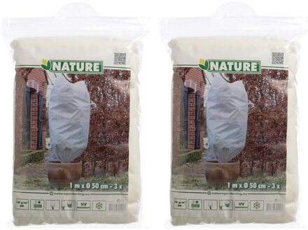 Nature 12x Plantenhoezen wit 1 m x 50 cm anti-vorst bescherming