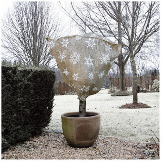 Nature 2x Plantenhoes jute naturel wintermotief 1 m x 75 cm anti-vorst