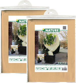 Nature 2x plantenhoes xl - 5 x 2 meter - beige - anti-vorst planten beschermhoes - 500 x 200 cm